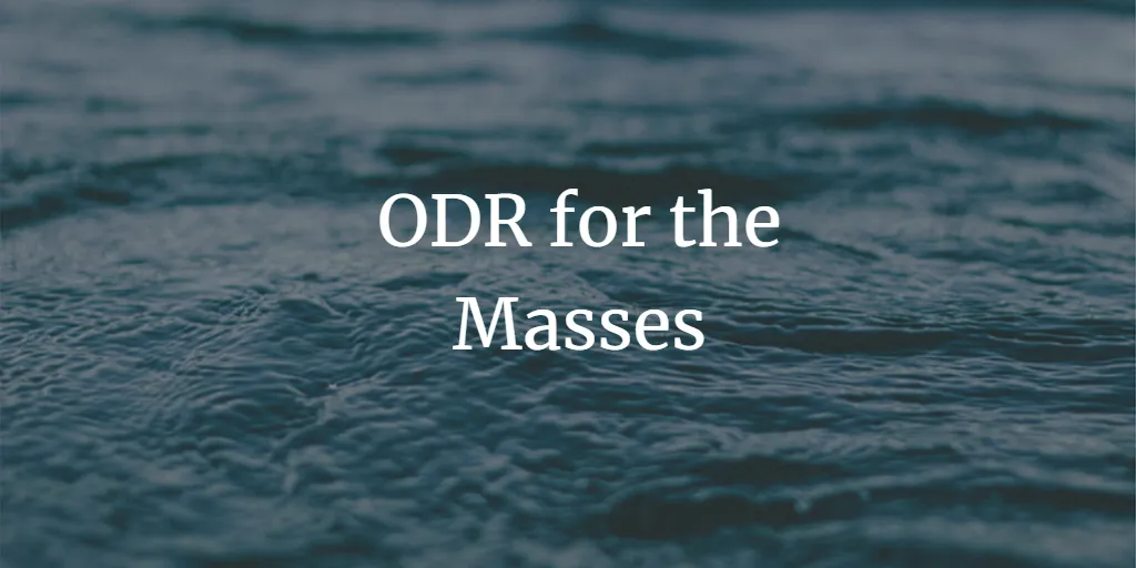 ODR for the Masses: Using ODR at Grass-Root Level in India