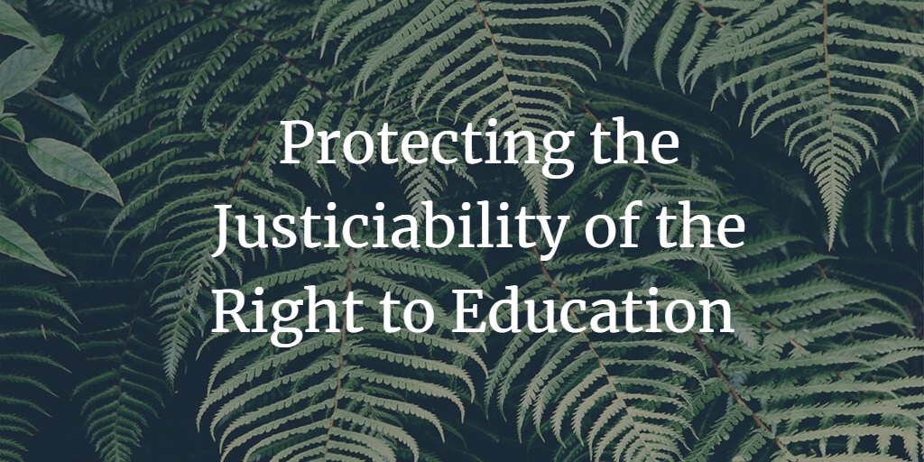 Protecting the Justiciability of the Right to Education