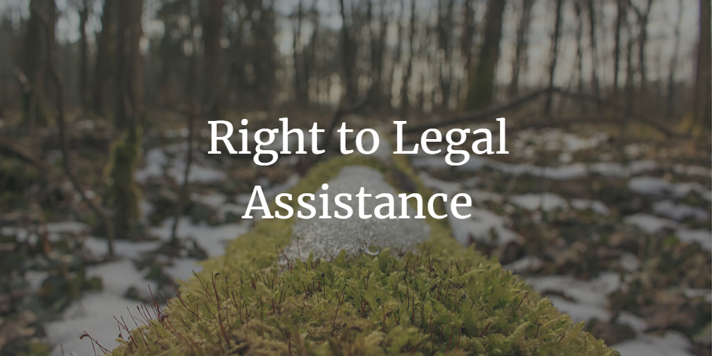 Right to legal assistance for an accused person