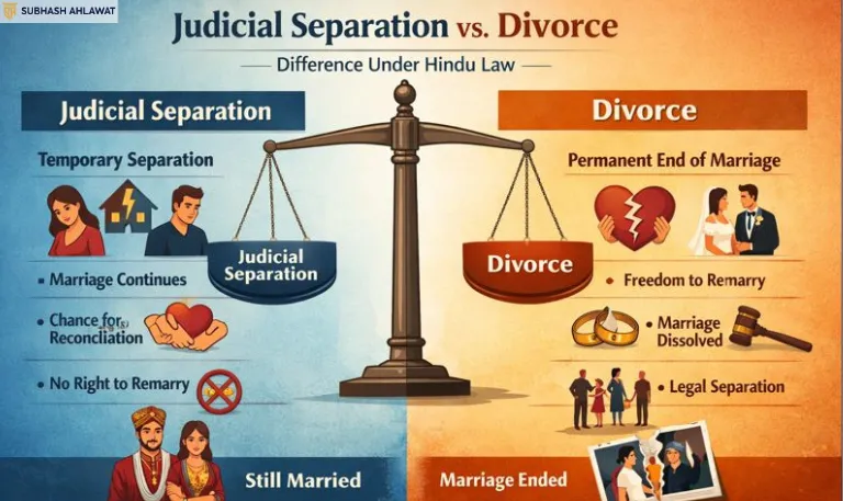 Difference Between Judicial Separation and Divorce Under Hindu Law