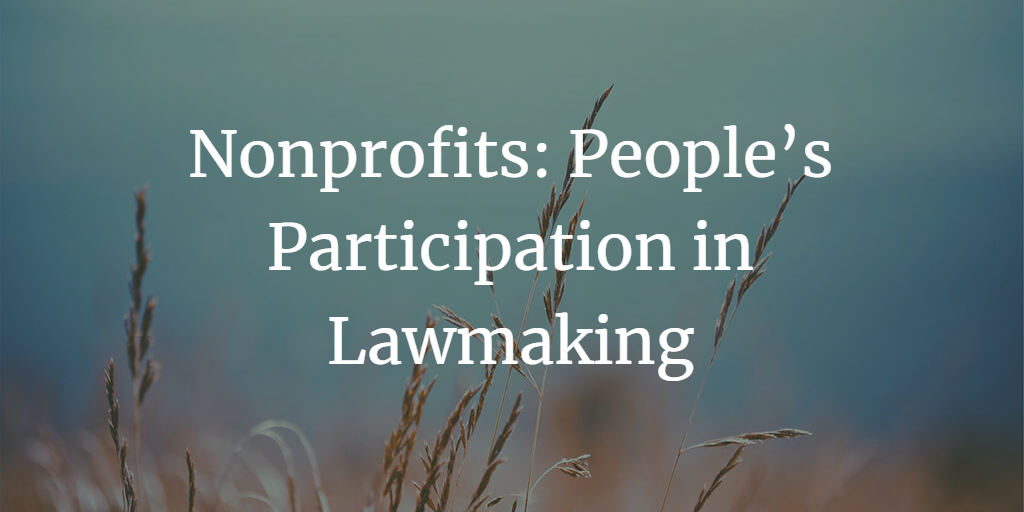 How can nonprofits ensure people’s participation in lawmaking?